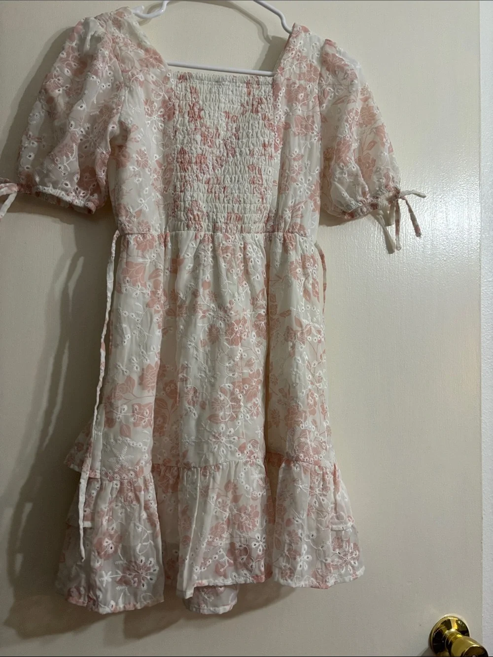 Speechless Cream Dress with Blush Floral Lace